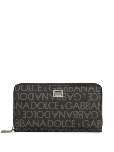 Shop Dolce & Gabbana Logo Jacquard Cardholder In Schwarz