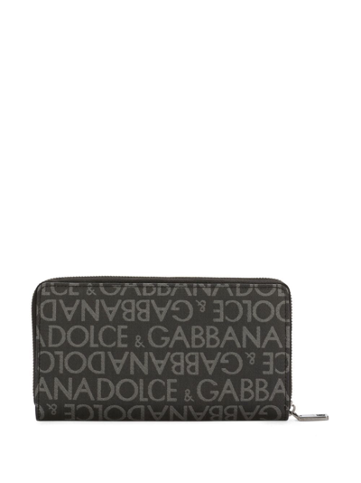 Shop Dolce & Gabbana Logo Jacquard Cardholder In Schwarz