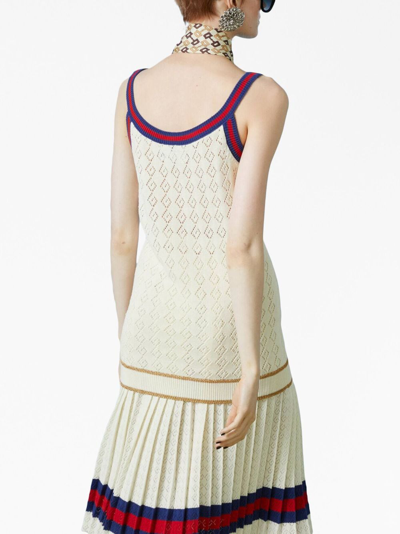 Shop Gucci G Rhombus-patterned Tank Top In Weiss