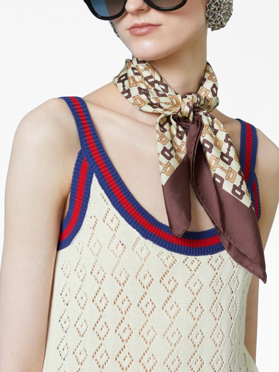 Shop Gucci G Rhombus-patterned Tank Top In Weiss