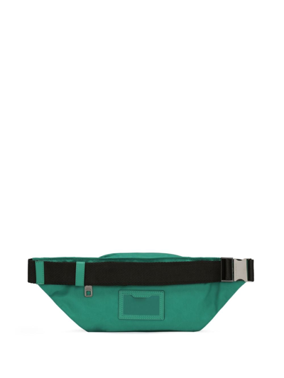 Dolce & Gabbana Rubber Logo Nylon Belt Bag In Grün