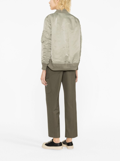 Shop Sacai Sectioned Bomber Jacket In Grün