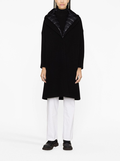 Shop Herno Layered Wool-blend And Quilted Coat In Black