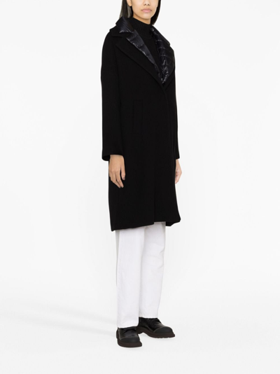 Shop Herno Layered Wool-blend And Quilted Coat In Black
