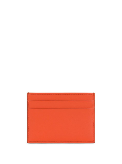 Shop Dolce & Gabbana Logo-embossed Leather Cardholder In Orange