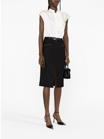 Shop Tom Ford Front-slit Midi Skirt In Schwarz