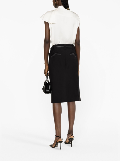 Shop Tom Ford Front-slit Midi Skirt In Schwarz