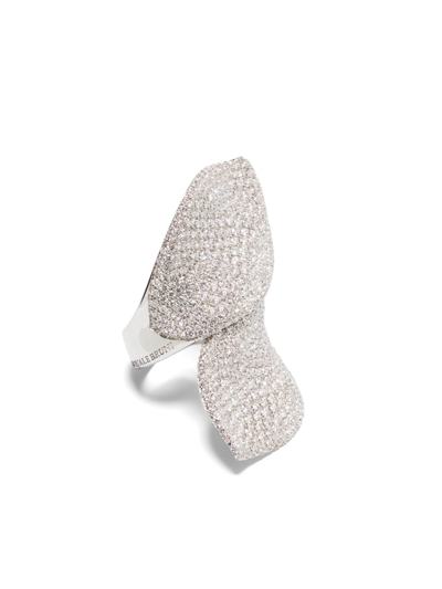 Shop Pasquale Bruni 18kt White Gold Feel Diamond Ring In Silber