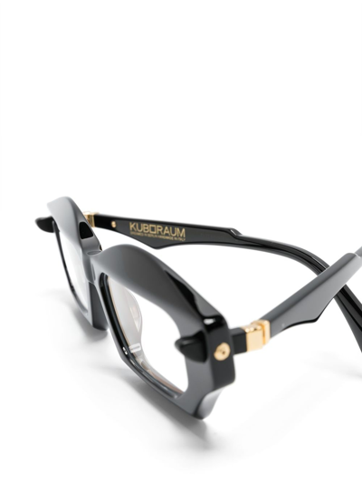 Shop Kuboraum Q6 Geometric-frame Glasses In Schwarz
