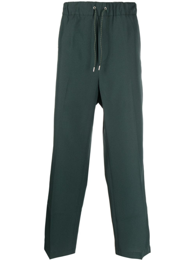 Shop Oamc High-waisted Straight-leg Trousers In Green