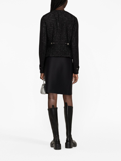 Versace Medusa Head Single-breasted Tweed Jacket In Black