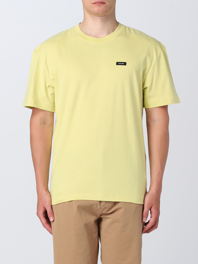 Shop Calvin Klein T-shirt  Men Color Yellow