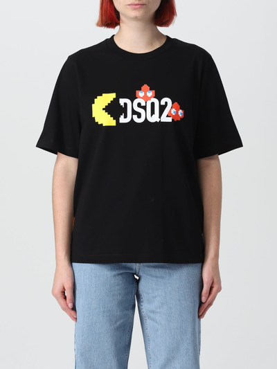 Shop Dsquared2 Pac-man™ X  Cotton T-shirt In Black