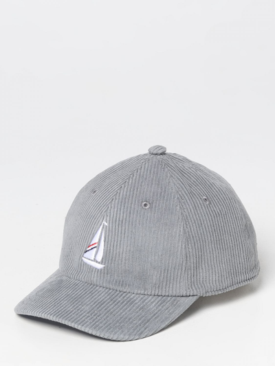 Shop Thom Browne Hat In Cotton Velvet In Grey
