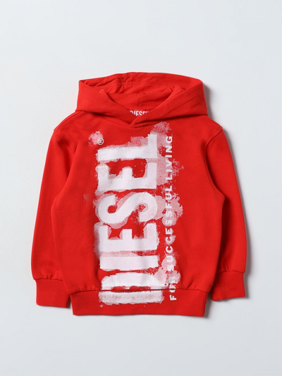 Shop Diesel Cotton Sweatshirt In Red