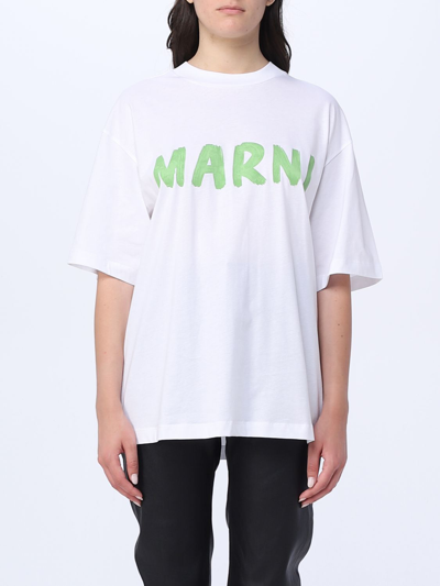 Shop Marni Cotton T-shirt In Green