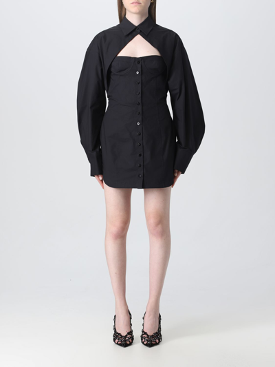 Attico Bustier-style Button-up Shirt In Black