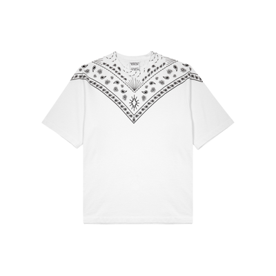 Shop Marcelo Burlon County Of Milan Bandana-print Cotton T-shirt In White And Black