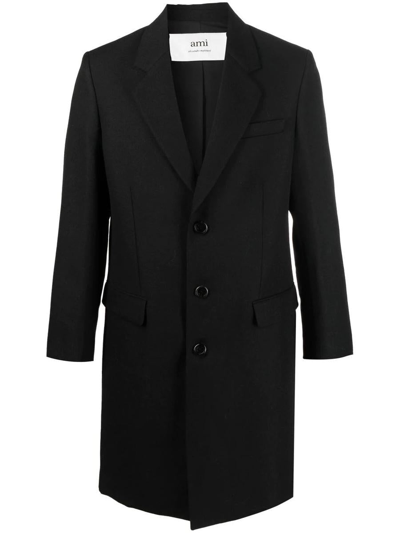 Shop Ami Alexandre Mattiussi Ami Paris Coat In Black