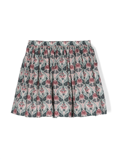Shop Bonpoint Calipso Graphic-print Skirt In Blue