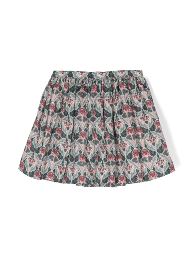 Shop Bonpoint Calipso Graphic-print Skirt In Blue