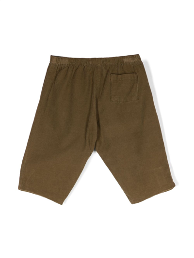 Shop Bonpoint Elasticated-waistband Corduroy Trousers In Brown