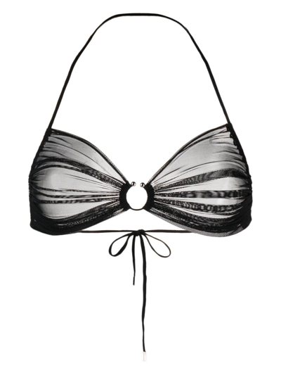 Zhilyova Icon Gathered-tulle Halterneck Bra In Black