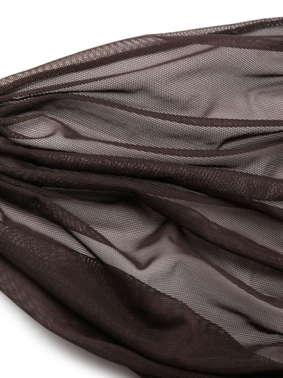 Zhilyova Icon Gathered-tulle Halterneck Bra In Brown
