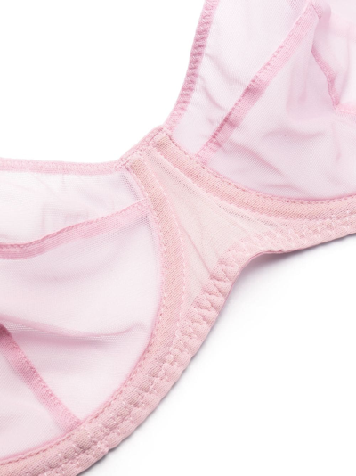 Zhilyova Logo-strap Balconette Bra In Pink