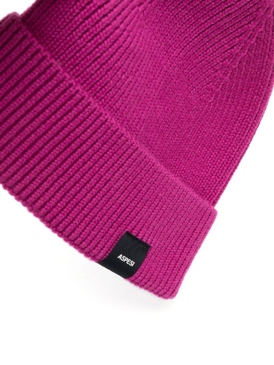 Shop Aspesi Ribbed-knit Wool Beanie In Pink