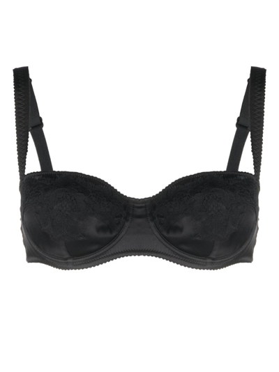 Shop Dolce & Gabbana Lace-detail Balconette Bra In Black