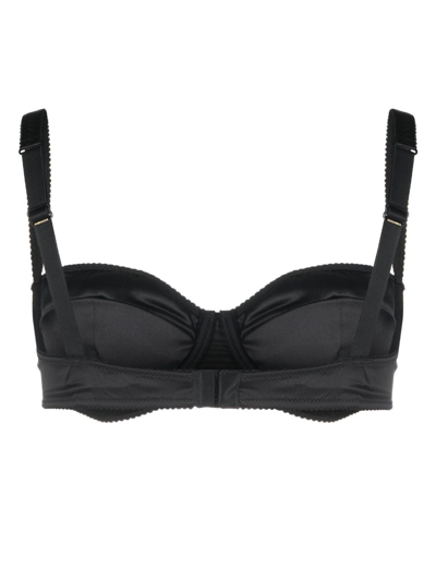 Dolce & Gabbana Lace-detail Satin Balconette Bra In Black