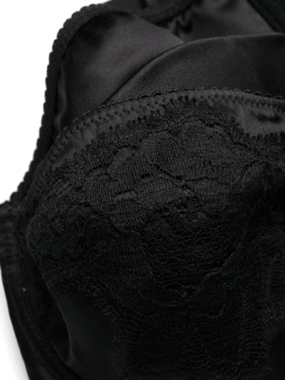 Dolce & Gabbana Lace-detail Satin Balconette Bra In Black