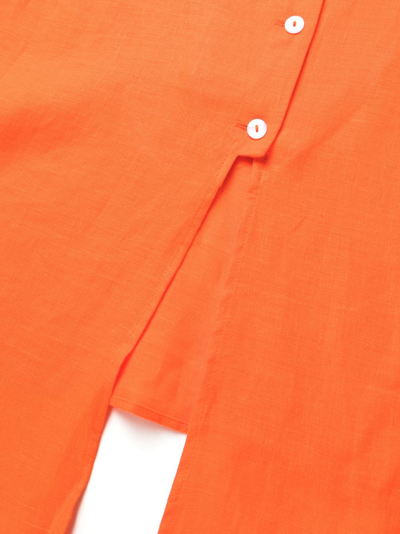 Sleeper Rumba Linen Pyjama Set In Orange