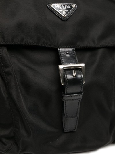 Pre-owned Prada 1990-2000s Logo-plaque Crossbody Bag In Black