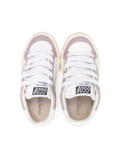 Shop Golden Goose Rhinestone-embellished Low-top Sneakers In White