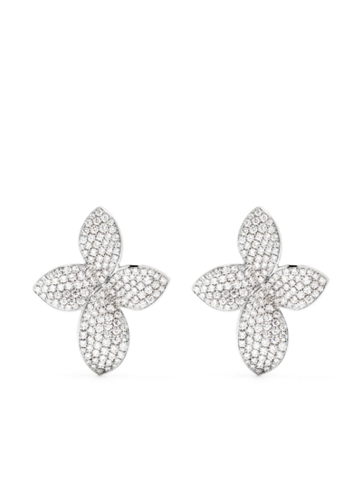 Shop Pasquale Bruni 18kt White Gold And Diamond Giardini Segreti Earrings In Silver