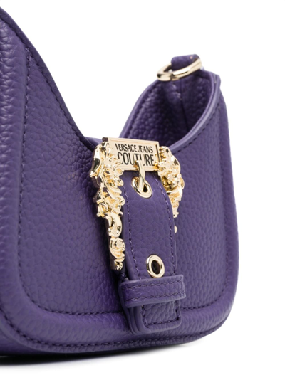 Shop Versace Jeans Couture Couture Barocco-buckle Mini Bag In Purple