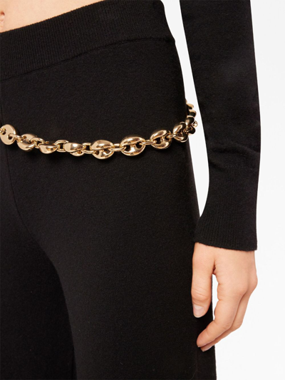 Shop Rabanne Chainmail-detail Wool-cashmere Trousers In Black