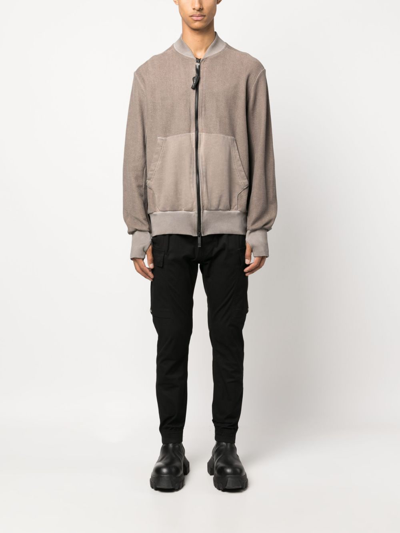 Isaac Sellam Experience Exposed-seam Zip-up Bomber Jacket In Brown