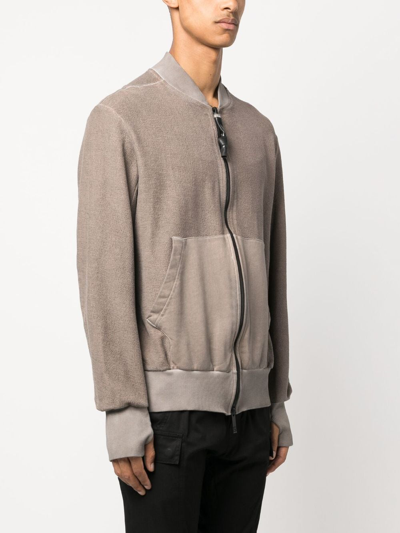 Isaac Sellam Experience Exposed-seam Zip-up Bomber Jacket In Brown
