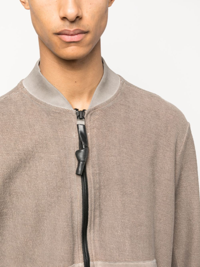 Isaac Sellam Experience Exposed-seam Zip-up Bomber Jacket In Brown