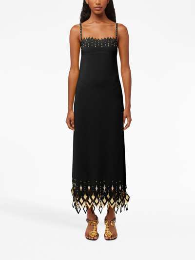 Rabanne Hanging-details Cropped T-shirt In Black