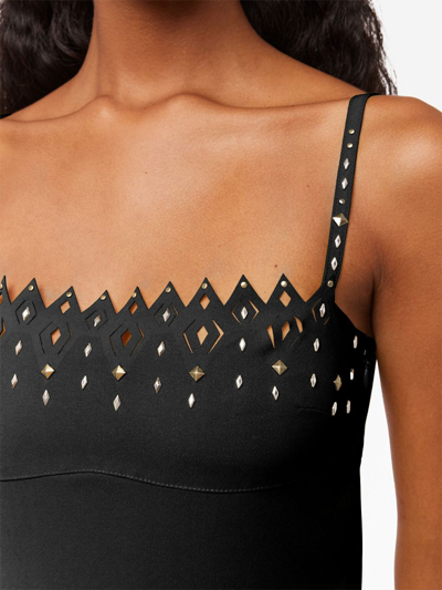 Shop Rabanne Hanging-details Cropped T-shirt In Black