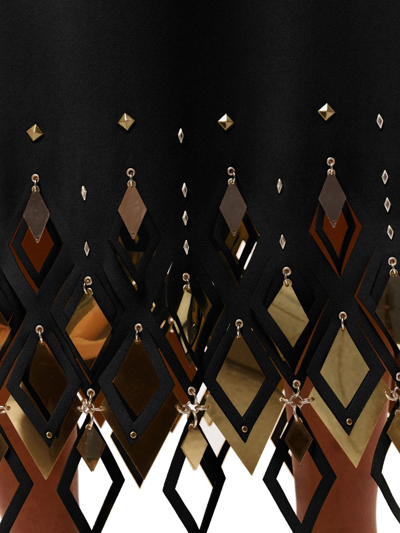 Rabanne Hanging-details Cropped T-shirt In Black