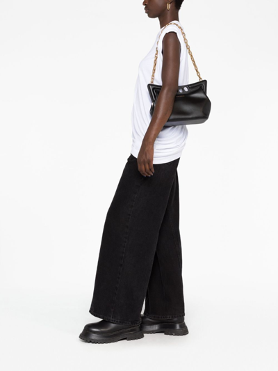 Alexander Mcqueen Mcqueen The Peak Leather Bag With Shoulder Strap In Black