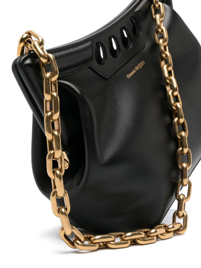 Alexander Mcqueen Mcqueen The Peak Leather Bag With Shoulder Strap In Black