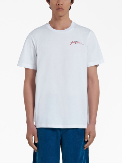 Marni Wordsearch-print Cotton T-shirt In White
