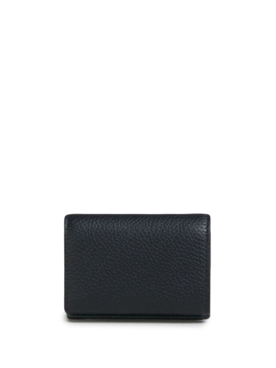 Shop Marni Venice Tri-fold Leather Wallet In Black