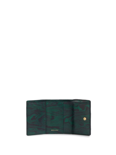 Shop Marni Venice Tri-fold Leather Wallet In Black